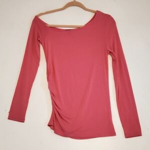 Halogen Pink Knit Soft Top Blouse Off Shoulder Size Small‎ NWT